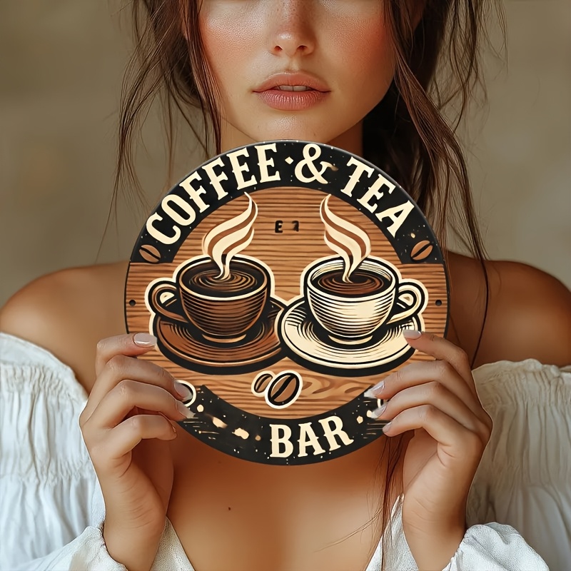 Coffee Tea Logo - [2D Flat] Señalización de aluminio para