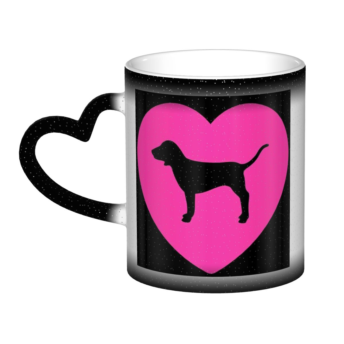 Coffee Tea Love - Taza Rosa Divertida de Cerámica para
