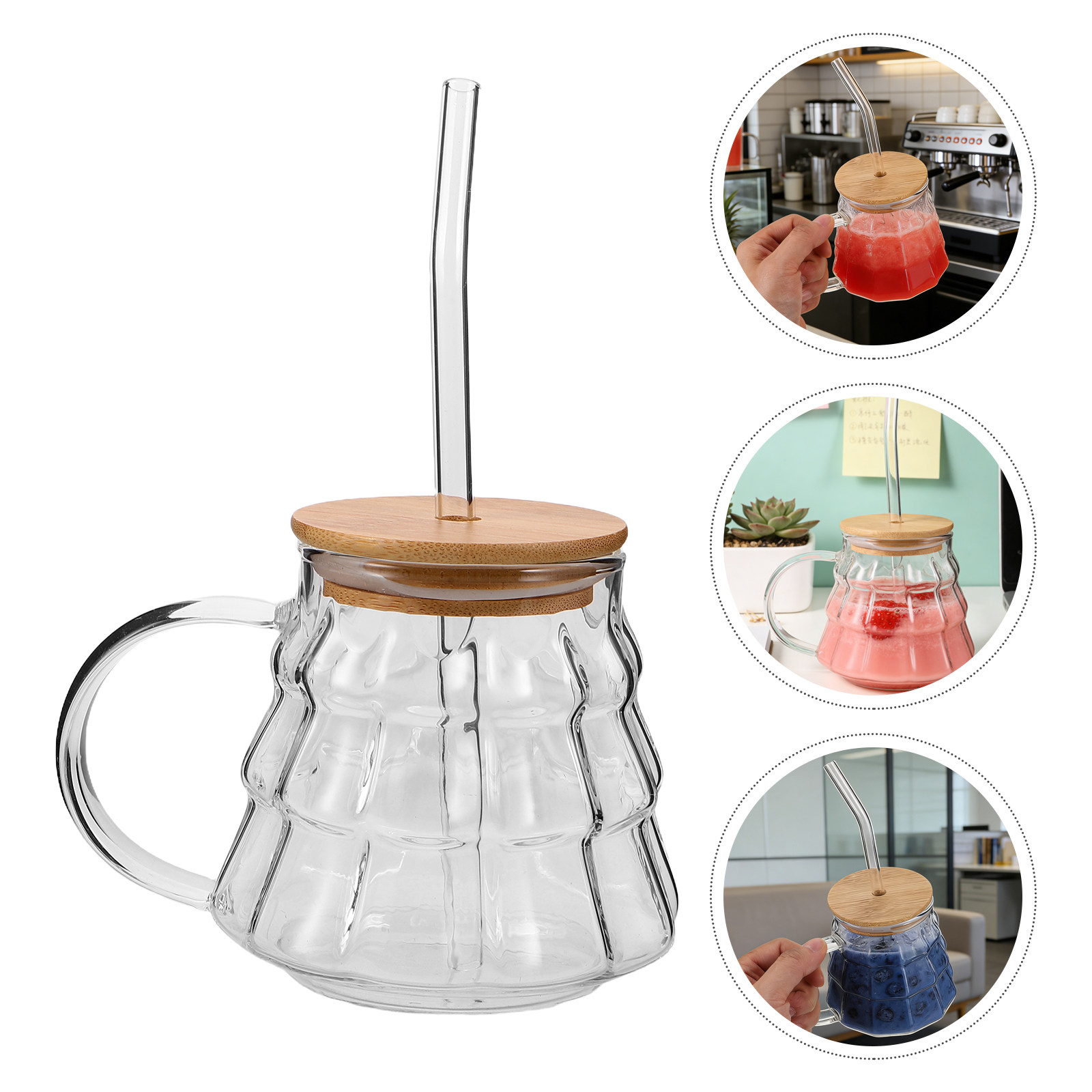 Coffee Tea Tumbler - Vaso de Vidrio Transparente de Borosilicato