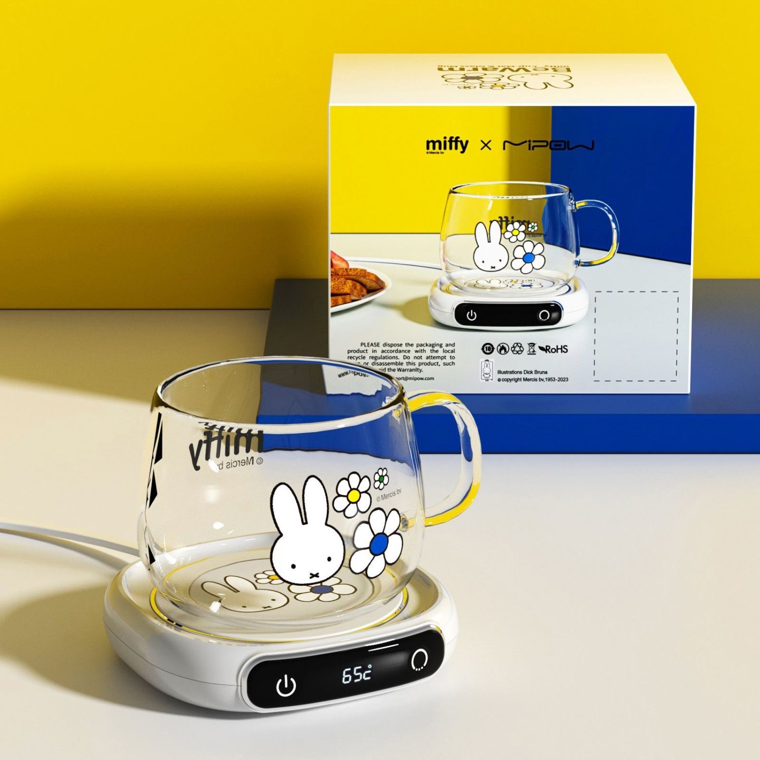 Coffee Y Tea - Posavasos Inteligente Kawaii Miffy con Temperatura