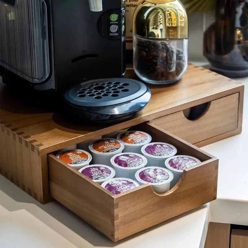 Base minimalista de madera mac - Coffee Tea Drawer Organizer reseña y precio