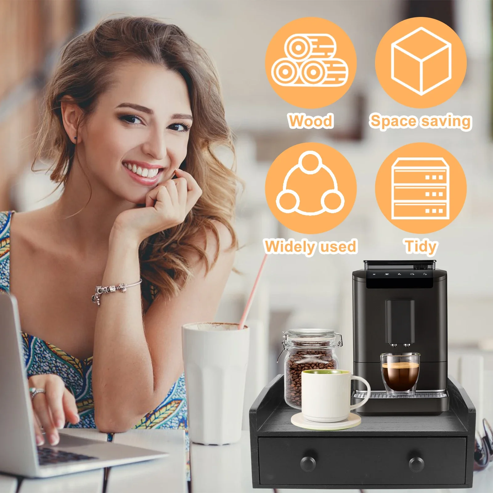 Cajón base para máquina de caf - Coffee Tea Drawer Organizer reseña y precio