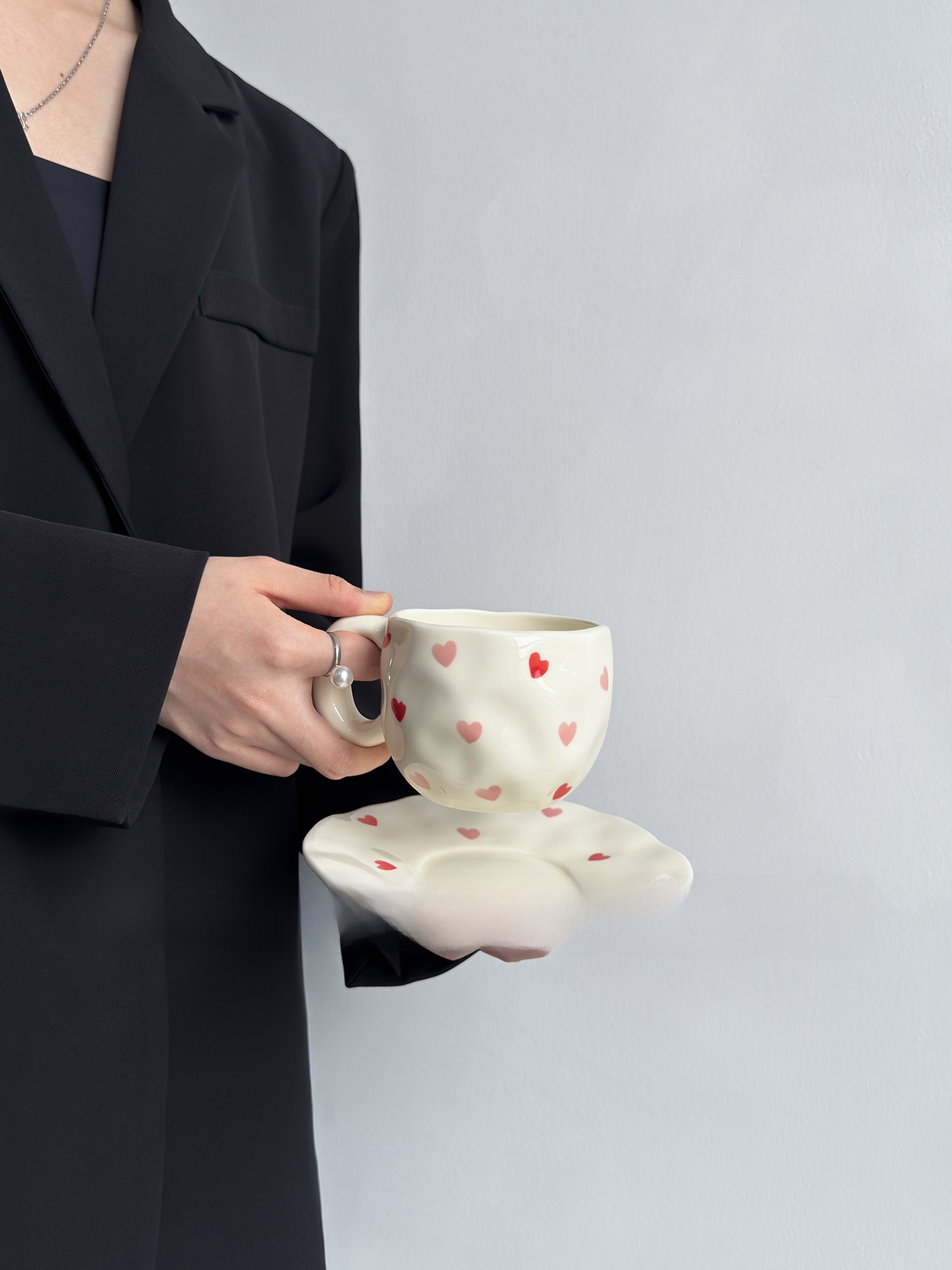 Juego de taza y plato de café  - Coffee Tea Love reseña y precio