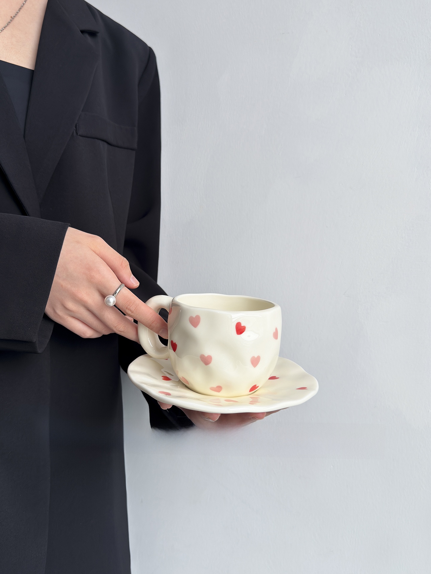 Juego de taza y plato de café  - Coffee Tea Love reseña y precio