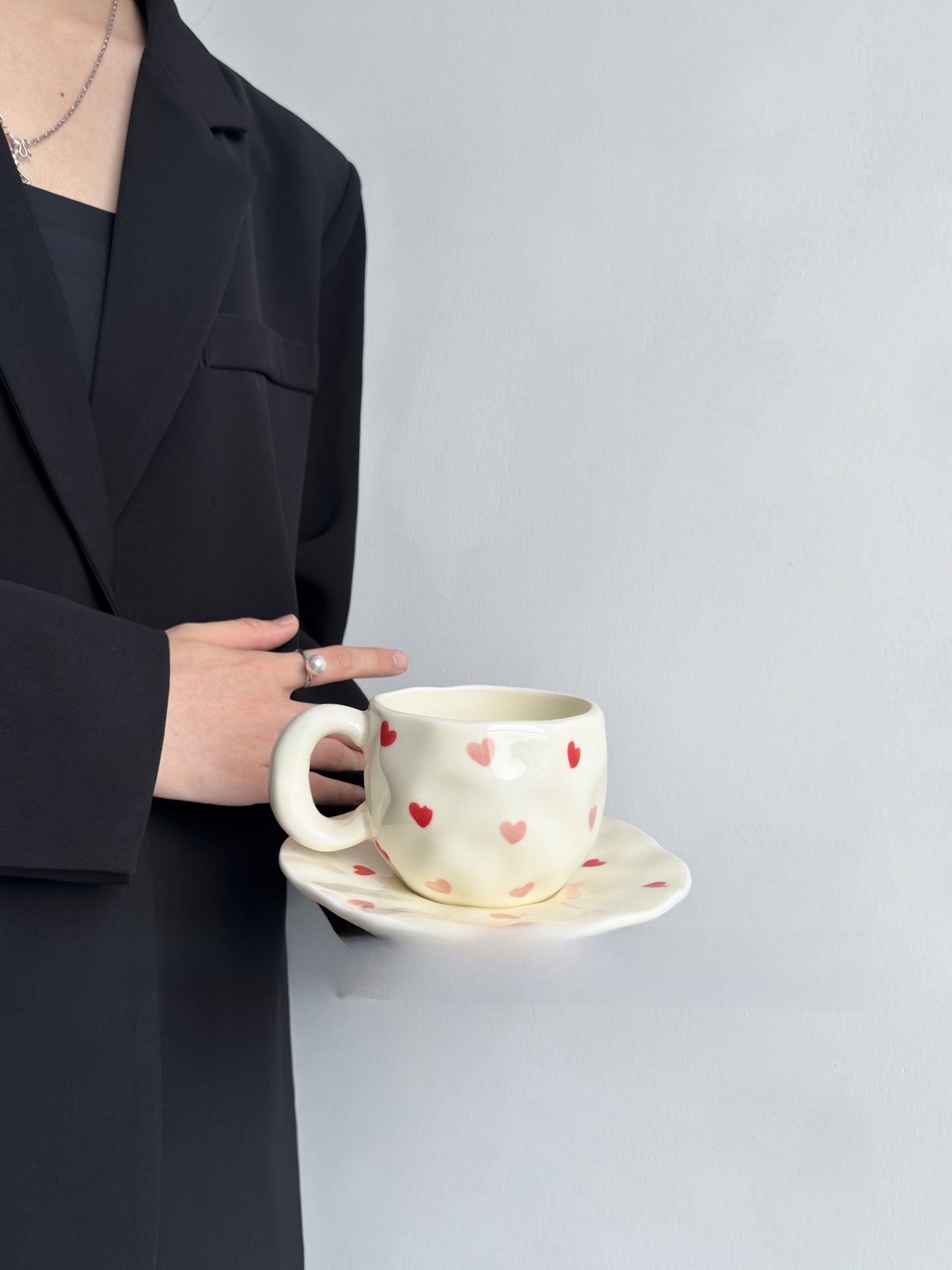 Juego de taza y plato de café  - Coffee Tea Love reseña y precio