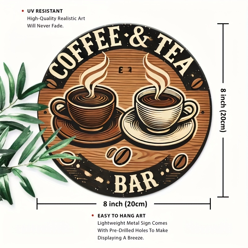 [2D Flat] Señalización de alum - Coffee Tea Logo reseña y precio