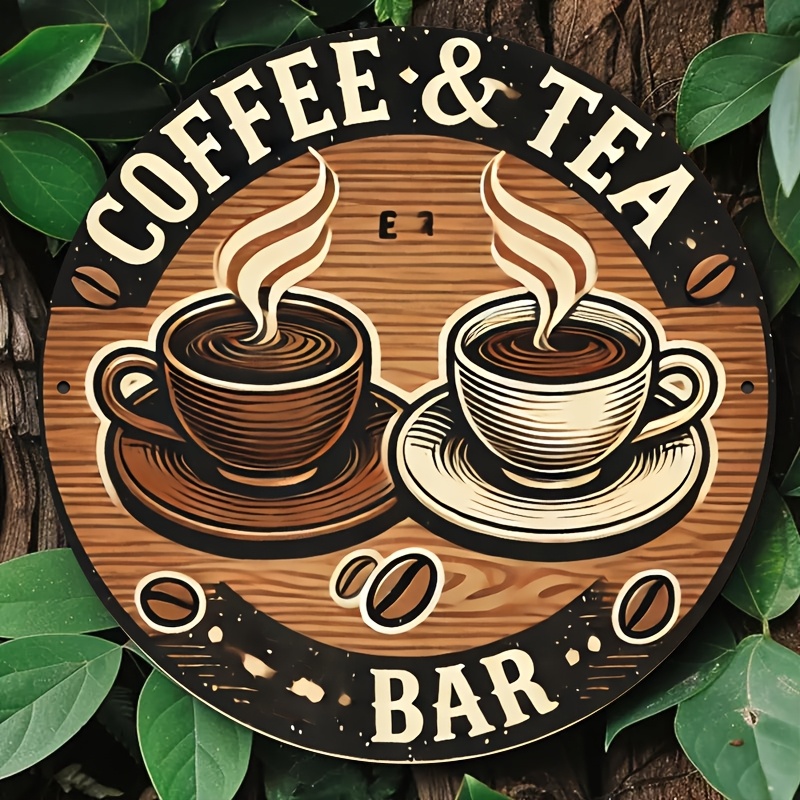 [2D Flat] Señalización de alum - Coffee Tea Logo reseña y precio