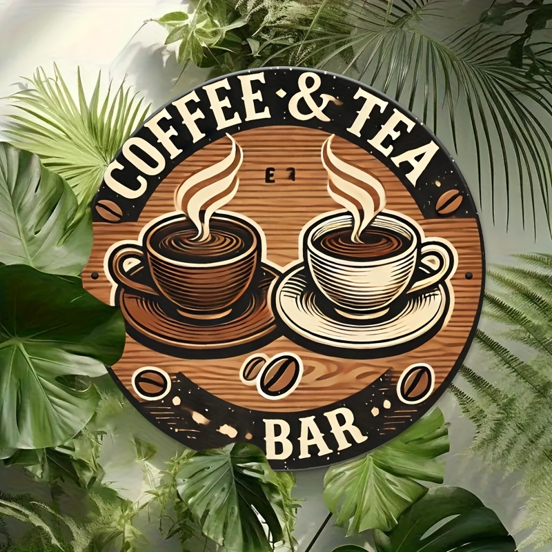 [2D Flat] Señalización de alum - Coffee Tea Logo reseña y precio