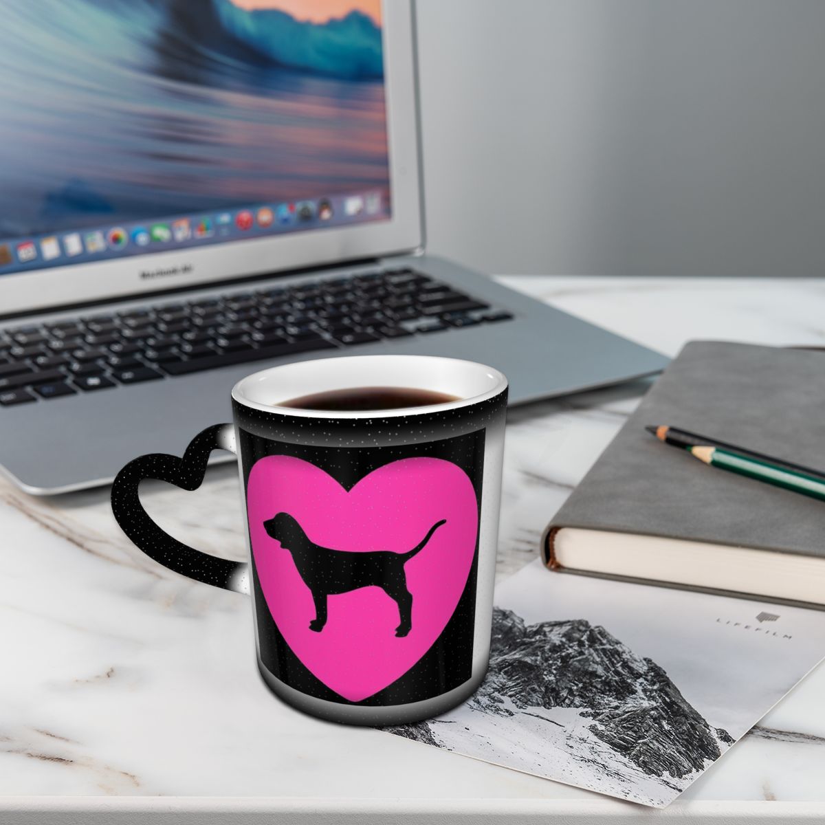 Taza Rosa Divertida de Cerámic - Coffee Tea Love reseña y precio